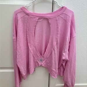 FP Movement by Free People Pink Open-Back Long Sleeve Top